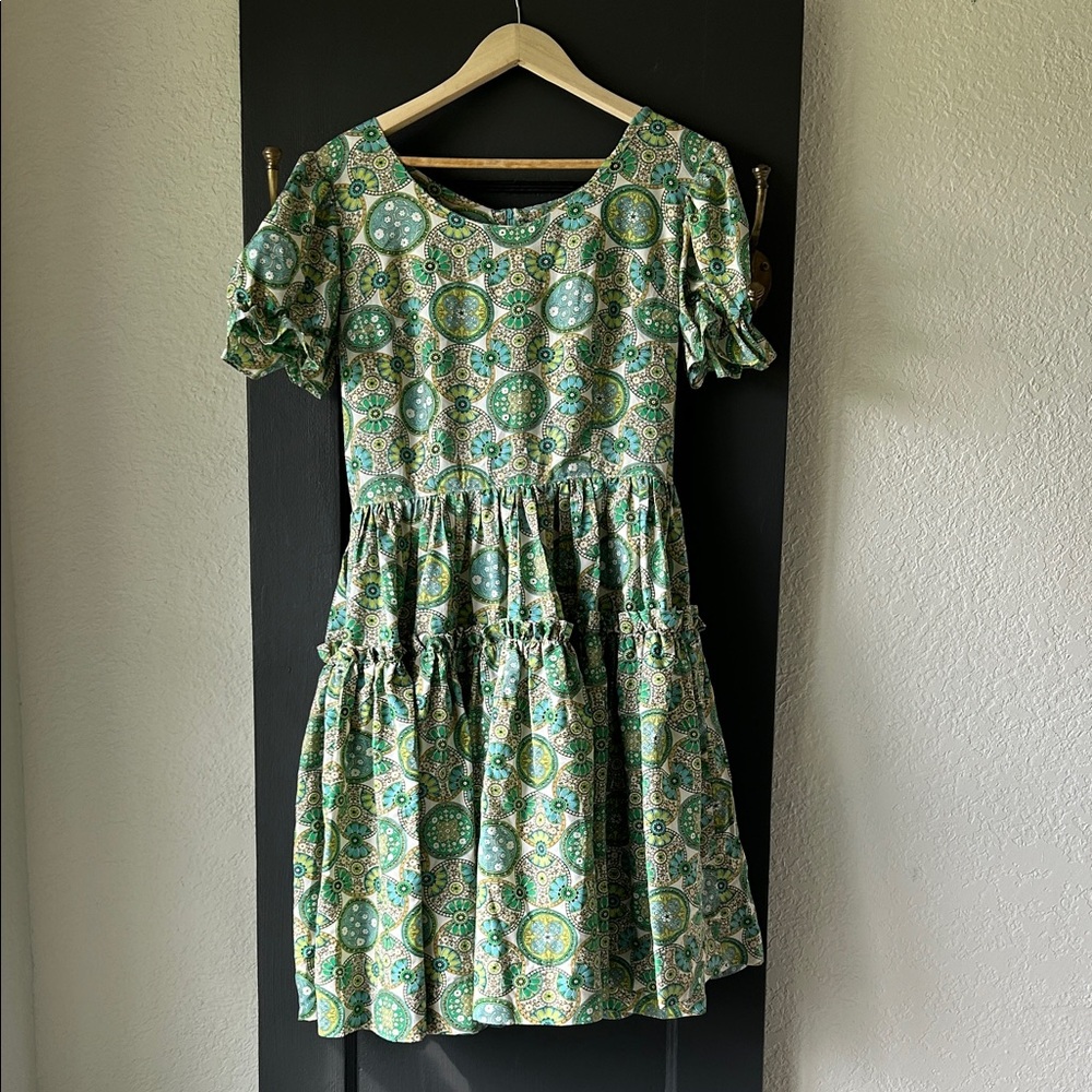 One of a Kind Green Cotton Dress 10/12
